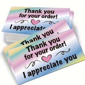 Colorful Thank You Cards, NEW, 50 Cards